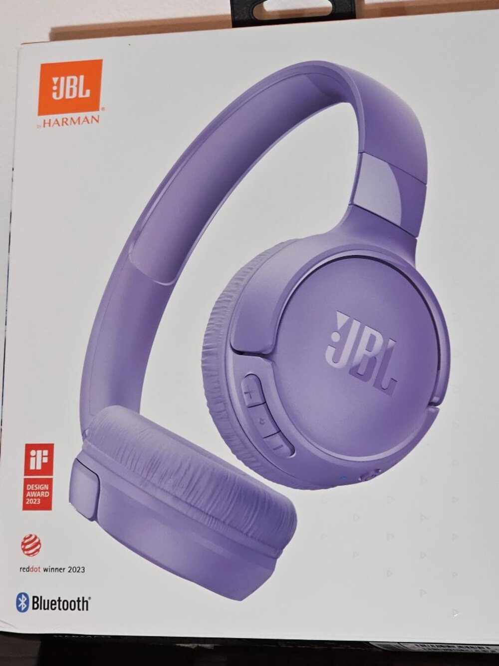 JBL Tune 520BT Bluetooth Headphones Purple NEW Open Box - NO CHARGING CORD